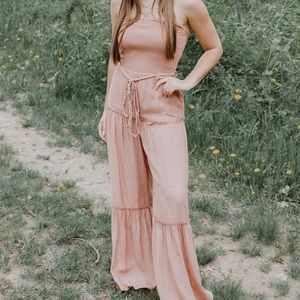 Rust colored romper.